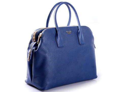 2014 Prada Saffiano Cuir Leather Tote Bag BN2546 blue